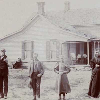 Captain John Morris [1832-1922] family, taken on his farm in Jewell County, Kansas