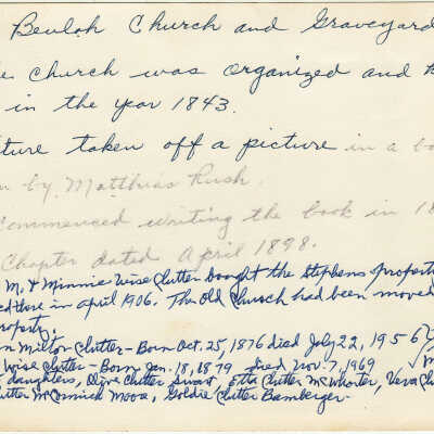 Beulah Church and graveyard in Morris Township, Greene County, Pennsylvania