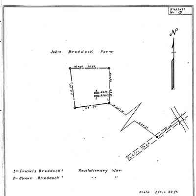 Braddock I - Richhill Township - Greene County - Pennsylvania - WPA Cemetery Plat: See WEB LINKS to DOWNLOAD high-resolution image.