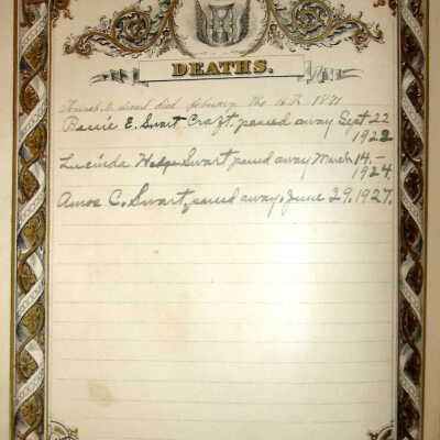 Amos C. Swart Family Bible - Page 3
