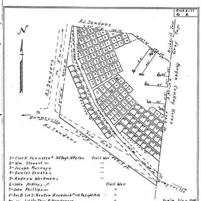 Braddock II - Richhill Township - Greene County - Pennsylvania - WPA Cemetery Plat: See WEB LINKS to DOWNLOAD high-resolution image.