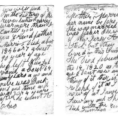 Pages 3-4 - Robert Morris to David Morris, letter, 13 December 1885: See WEB LINKS to DOWNLOAD high-resolution image.