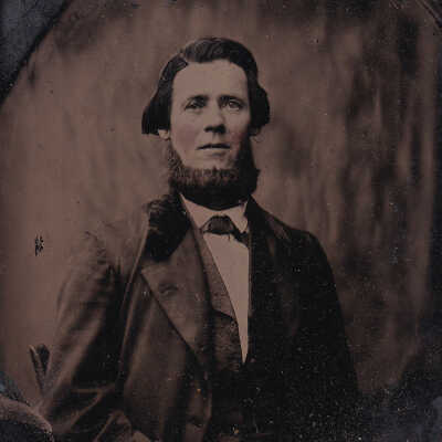 Cased tintype of Simon Moredock [1824-1904]