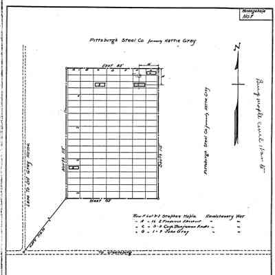 Mapletown - Monongahela Township - Greene County - Pennsylvania - WPA Cemetery Plat: See WEB LINKS to DOWNLOAD high-resolution image.