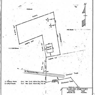 Claylick - Center Township - Greene County - Pennsylvania - WPA Cemetery Plat