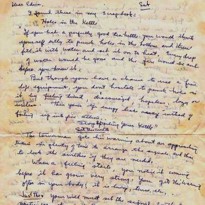 J. H. and Elizabeth (Throckmorton) Wood Family Bible - Letter from Alta (Wood) McCormick to her cousin Edna (Wood) White