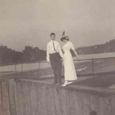 Waynesburg College Scrapbook, Photo 40 - No. 6 Lock and Dam - Monongahela River - Rices Landing, Jefferson Township, Greene County, Pennsylvania
