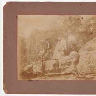 James Lee McCullough [1864-1921] and his wife, Sarah Abigail (Ross) McCullough [1867-1964], with friends: See WEB LINKS to DOWNLOAD high-resolution image.