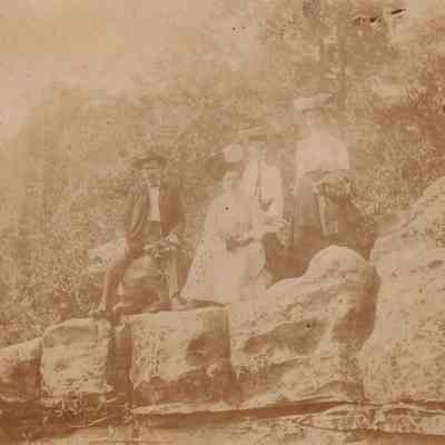 James Lee McCullough [1864-1921] and his wife, Sarah Abigail (Ross) McCullough [1867-1964], with friends