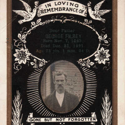 Funeral card of George Filby [1843-1921]