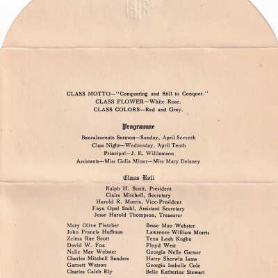 Center Township High School, Class of 1918 - Graduation Announcement
