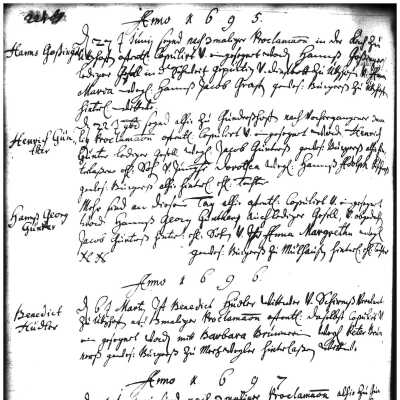 Marriage - Duchmann-Damron (1697)