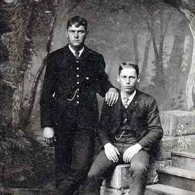 Kline-Moredock Album 01, Photo 40 - Israel Lace Roseberry [1869-1914] on left