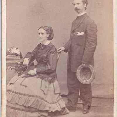 Eleanor (Morris) Linskea Album, Photo 17 - Believed to be John B. Linskea [1837c-] and Eleanor (Morris) Linskea [1835-1889]: See WEB LINKS to DOWNLOAD high-resolution image.
