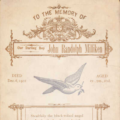 Funeral card of John Randolph Milliken [1899-1901]