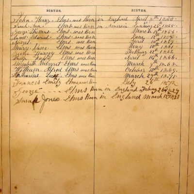 George and Sarah (Jones) Elms family bible records - Page 2