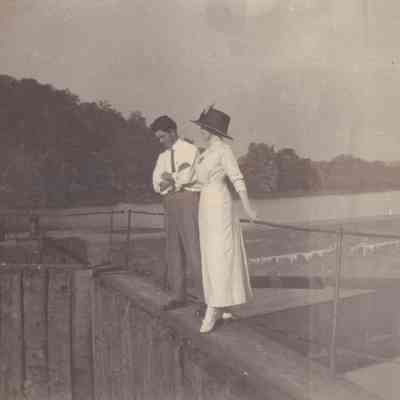 Waynesburg College Scrapbook, Photo 34 - No. 6 Lock and Dam - Monongahela River - Rices Landing, Jefferson Township, Greene County, Pennsylvania