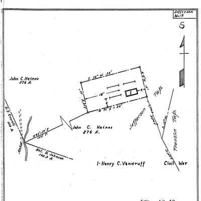 Vandruff - Jefferson Township - Greene County - Pennsylvania - WPA Cemetery Plat: See WEB LINKS to DOWNLOAD high-resolution image.