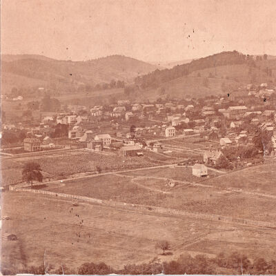Waynesburg, Greene County, Pennsylvania (circa 1876): See WEB LINKS to DOWNLOAD high-resolution image.