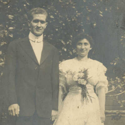 William Edward Bland and his wife, Emma (Elms) Bland on their wedding day