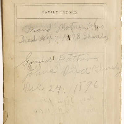 Abner Johns Family Bible - Page 2