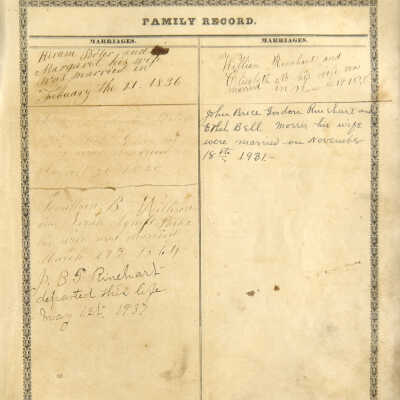 Hiram Porter family bible records - Page 3