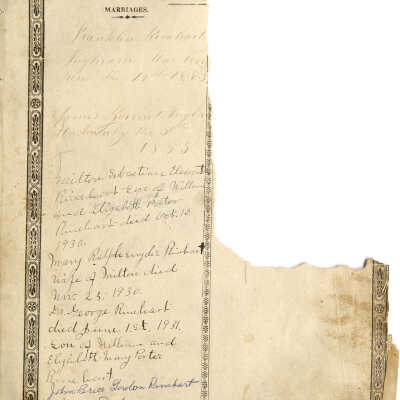 William Rinehart and Mary Elizabeth (Porter) Rinehart family bible records - Page 7