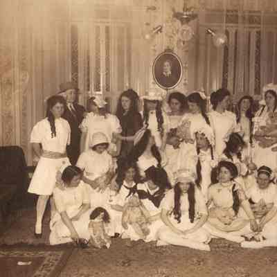 Costume party at home of Jany Phelan Hogue and Mary Frances (Hogue) Fogg - Waynesburg, Greene County, Pennsylvania