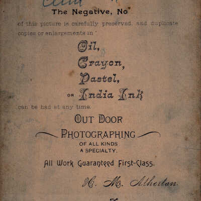 Ammons-Moredock Album 02, Photo 17 - Reverse of image