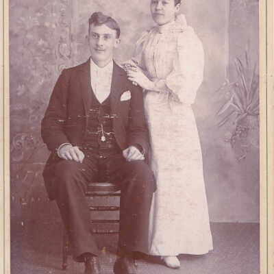 Ammons-Moredock Album 03, Photo 01 - Elmore Addison Small [1873-1953] and Ethel (Sharpnack) Small [1875-1960]