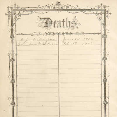 Thomas Bryson Horn Family Bible, Deaths