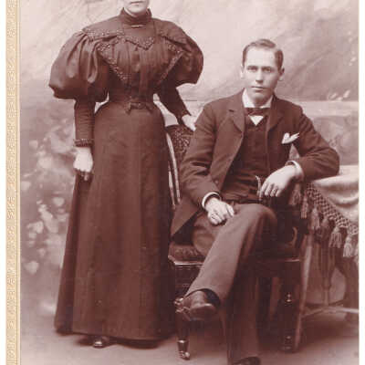 Ammons-Moredock Album 02, Photo 02 - Simon William Sharpnack [1868-1955] and Anna Bertha (Winget) Sharpnack [1872-1953]