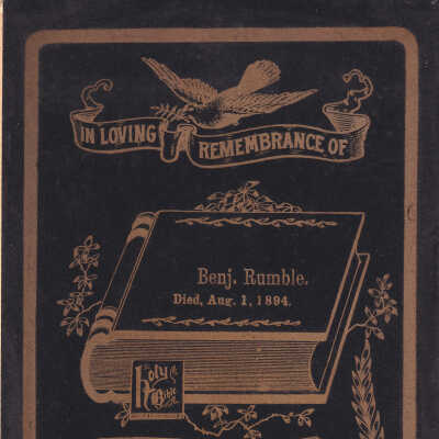 Greensboro Album 01, Photo 08 - Funeral card of Benjamin Rumble