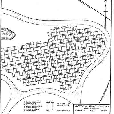 Greene County Memorial Park - Morgan Township - Greene County - Pennsylvania - WPA Cemetery Plat