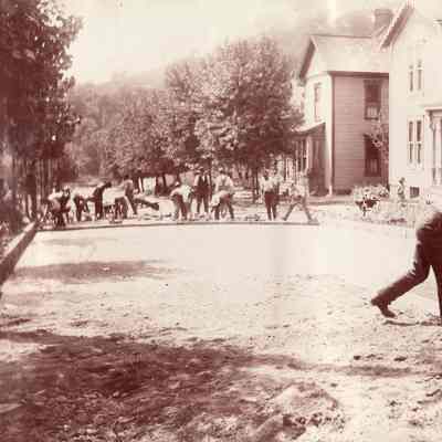 Waynesburg Album, Photo 38 - Brick road paving in Waynesburg, Greene County, Pennsylvania