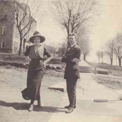 Waynesburg College Scrapbook, Photo 24 - Estella Wallace (Huggins) Schaum [1892-1919] and Arthur Hoge King [1891-1969]