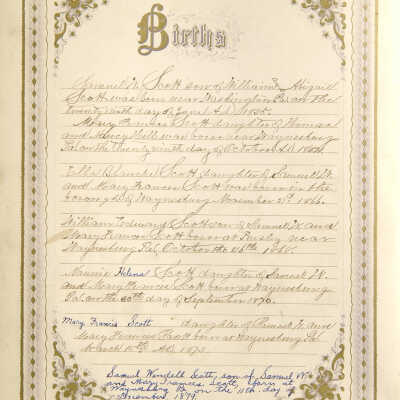 Samuel W. Scott family bible records, 1835-1913 - Page 3