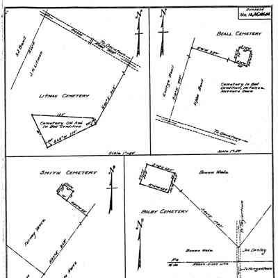 Bowlby - Dunkard Township - Greene County - Pennsylvania - WPA Cemetery Plat: See WEB LINKS to DOWNLOAD high-resolution image.