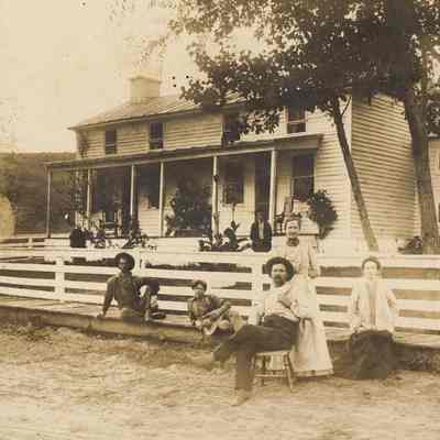 John Pierce Eakin family in front of the home he built, in Gilmore Township, Greene County, Pennsylvania