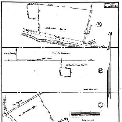 Burwell - Dunkard Township - Greene County - Pennsylvania - WPA Cemetery Plat: See WEB LINKS to DOWNLOAD high-resolution image.