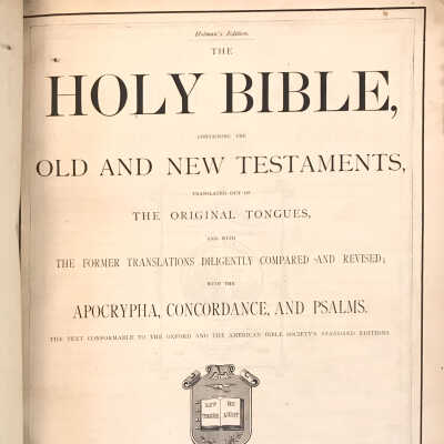 Thornton Jacob Toothman and Martha Jane (Hoult) Toothman Family Bible
