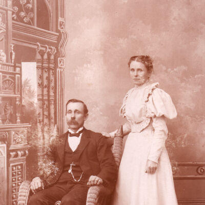 Rice-Fordyce Album 01, Photo 23 - John Lindsey Main and his third wife, Katherine Jane (Kimble) Main