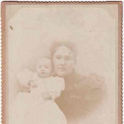 Elizabeth (Conn) Hatfield [1868-1948] with her daughter, Madalon Frances (Hatfield) Rhodes [1897-1983]: See WEB LINKS to DOWNLOAD high-resolution image.
