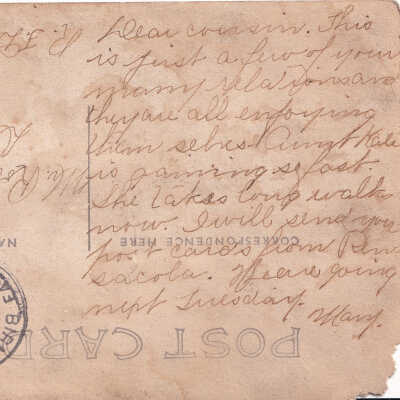 Postmarked 4 January 1909, Birmingham, Alabama