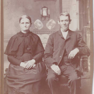 Kline-Moredock Album 01, Photo 12 - Simon Moredock [1824-1904] and Mary Jane (Reynolds) Moredock [1830-1904]