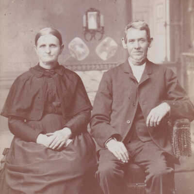 Kline-Moredock Album 01, Photo 12 - Simon Moredock [1824-1904] and Mary Jane (Reynolds) Moredock [1830-1904]
