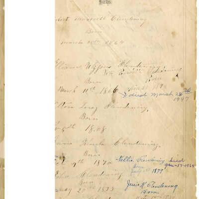 Archibald Clendening Family Bible - Page 4 (Privatized)