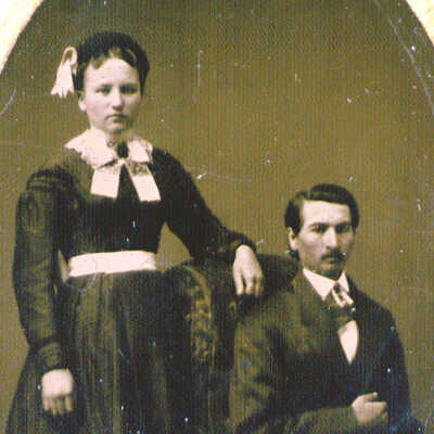 Staggers-Bowlby Album 01, Photo 37 - Elizabeth Adeline (Bowlby) (Stephens) Worley with her first husband, Albert Stephens