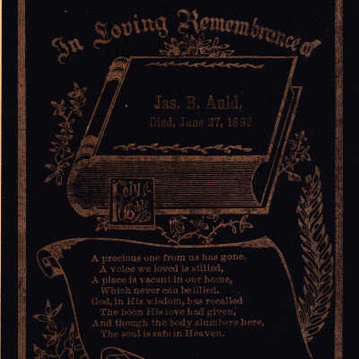 Funeral card of James B. Auld [1862-1892]