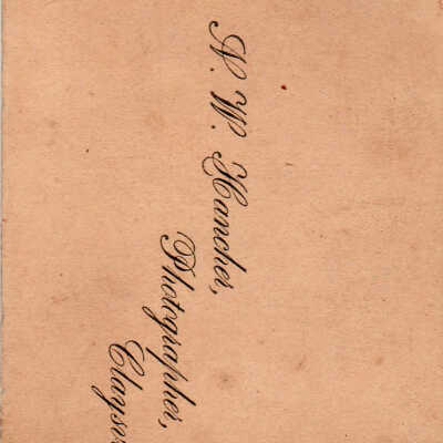 Martin couple - reverse of photograph